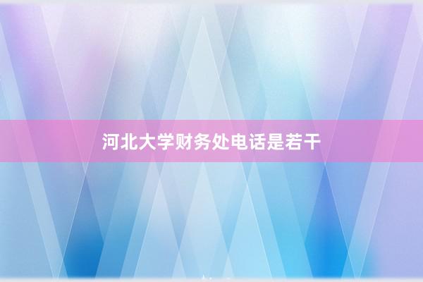 河北大学财务处电话是若干
